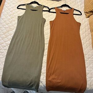 Good American micro-rib body-con dresses. Both size 3 $70 for both or $35 each